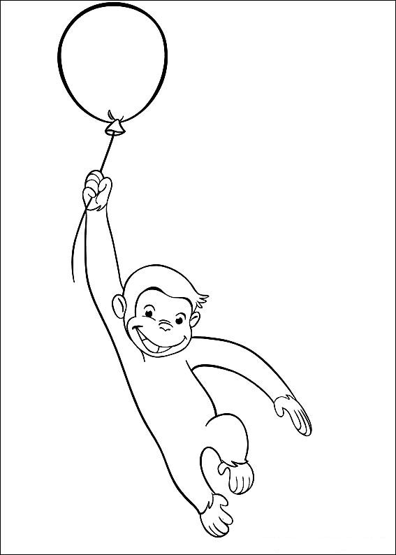 Plansa de colorat cu Curiosul George 17 9